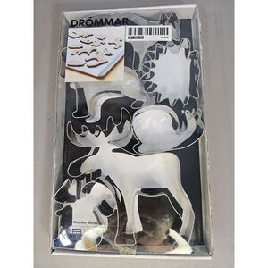 Ikea Drommar Set of 6 Unused Wild Animal Cookie Cutters Boxed Metal New‎